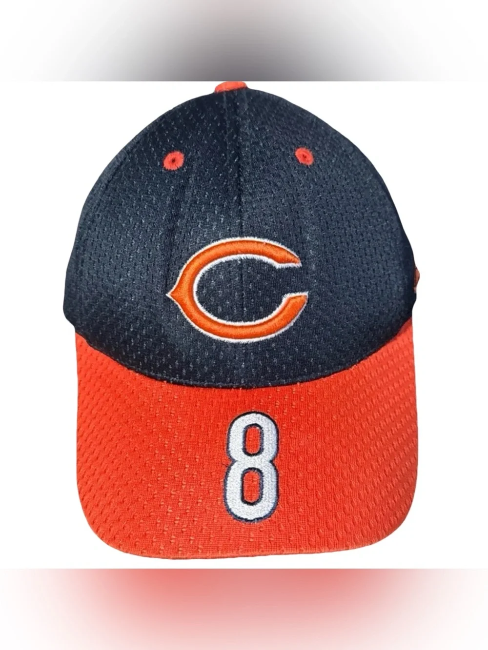Chicago Bears New Era 39THIRTY Flex Hat - Navy/Orange Sideline Mesh Cap Size S/M